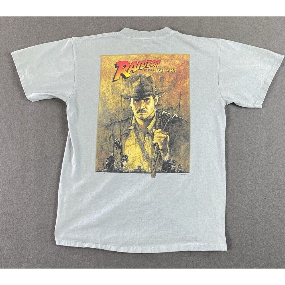 Vtg Indiana Jones Raiders of the Lost Ark Shirt Sz Medium Green Oneita Tag Tee